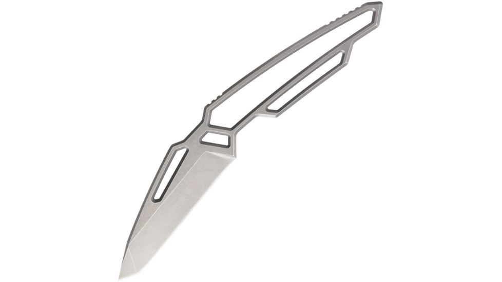 Quartermaster Alf 4 Neck Knife Stonewash Fixed Blade Knife, 3.125in, Standard Edge, Tanto, Stonewash, Stainless Handle QTRALF4