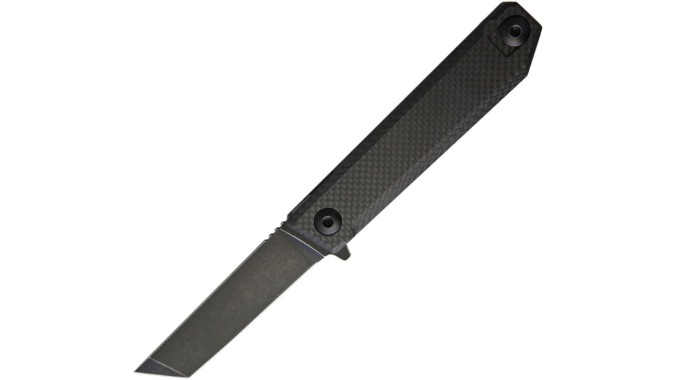 Quartermaster Arthur Fonzarelli Framelock Folding Knife, 3.75in Cpm S35Vn SS Tanto Blade, Pocket Clip, Texas Tea Blade, Carbon Fiber Front Handle With Texas Tea Titanium Back Handle, QSE-15TT