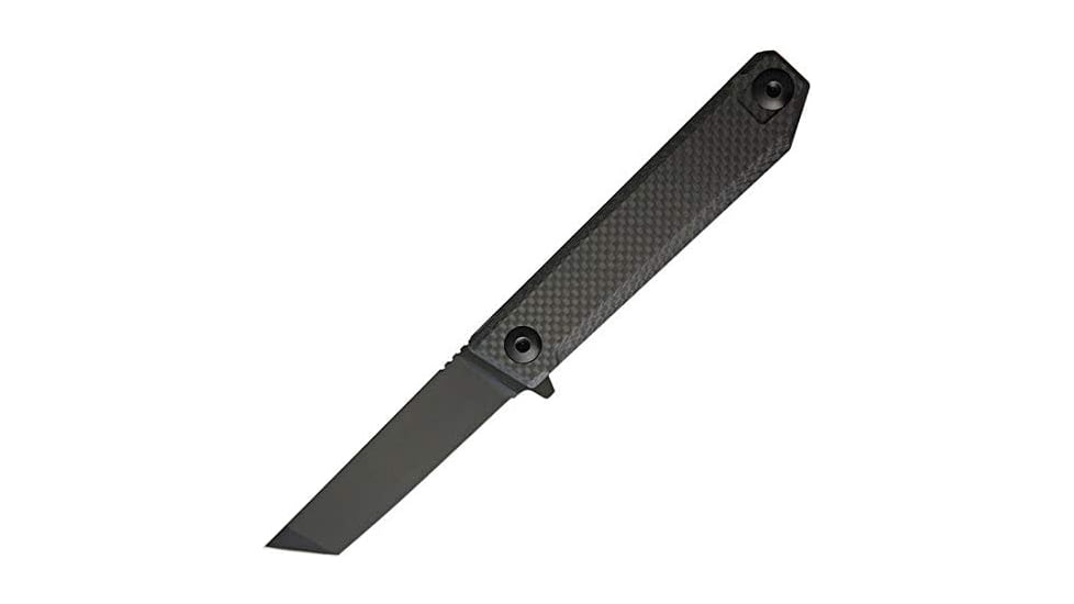 Quartermaster Arthur Fonzarelli Framelock Folding Knife, 3.75in Limo Tint Finish Cpm S35Vn SS Tanto Blade, Limo Tint Titanium Handle With Carbon Fiber Front Handle, Pocket Clip, QSE15LT