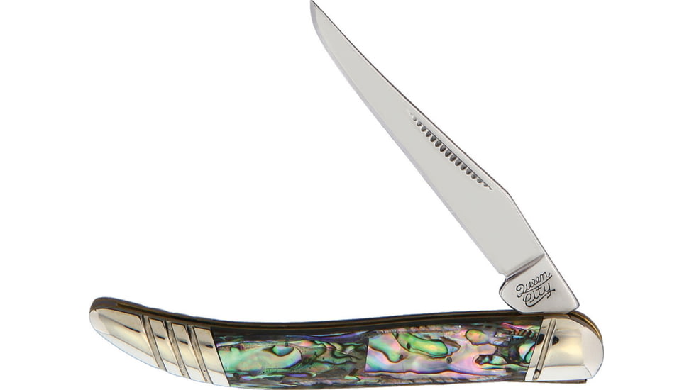 Queen City Toothpick Abalone Folding Knife, Abalone handle, KB106R / QC006