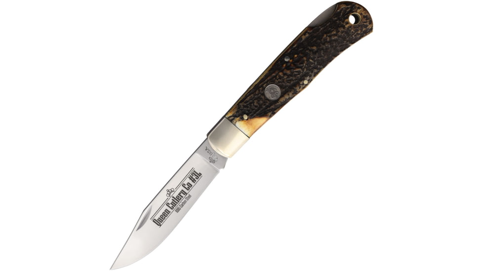 Queen Lockback Burnt Stag Horn, QGSH106