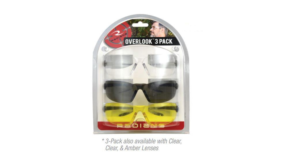Radians Overlook Glasses Combo Pack - Clear Amber Smoke, OV3-124CS