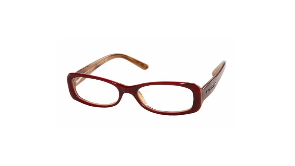 Ralf Lauren RL6004 SV Prescription Eyeglasses Top Bordeaux/White/Brown Wood Frame w/ 50 mm Diameter Lenses, 5015-5016