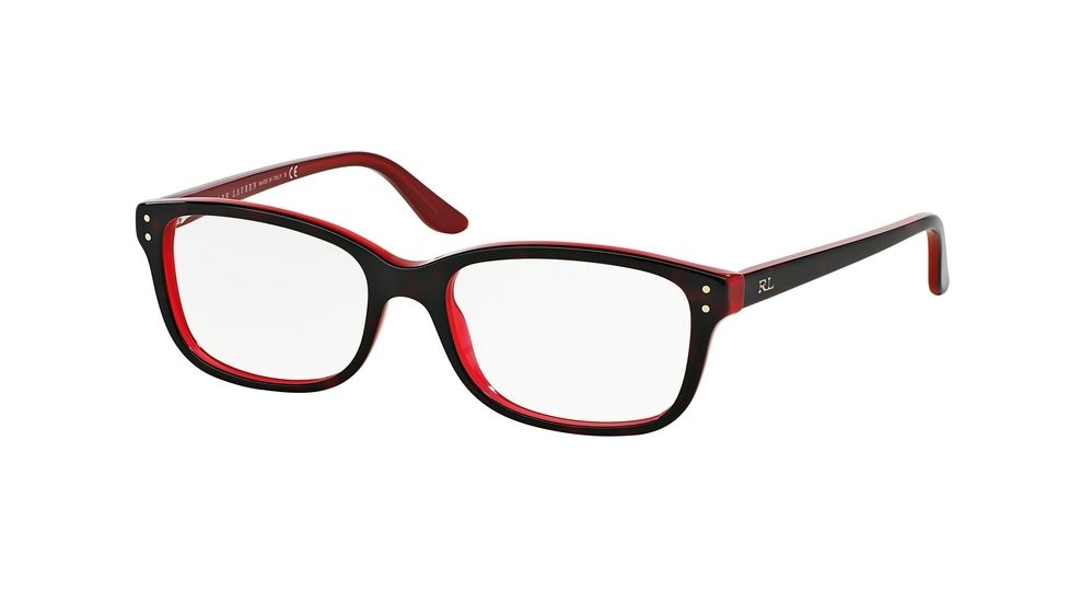 Ralph Lauren Eyeglasses RL6062 with No-Line Progressive Rx Prescription Lenses 5255-52 - Top Havana / Red Frame, Demo Lens Lenses
