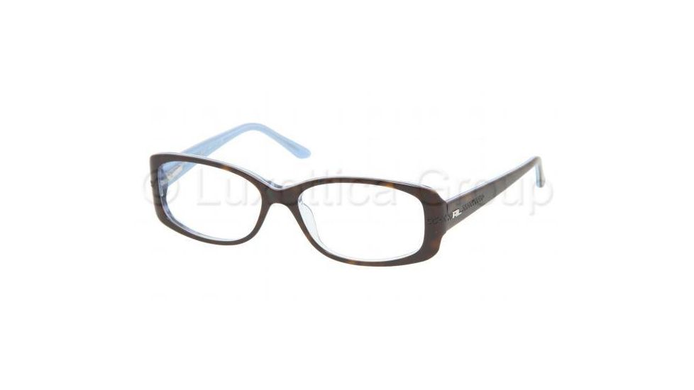 Ralph Lauren Eyeglasses RL6038B with No-Line Progressive Rx Prescription Lenses, Select Frame Color / Lens Diameter Havana-Azure Transparent Frame / 52 mm Prescription Lenses