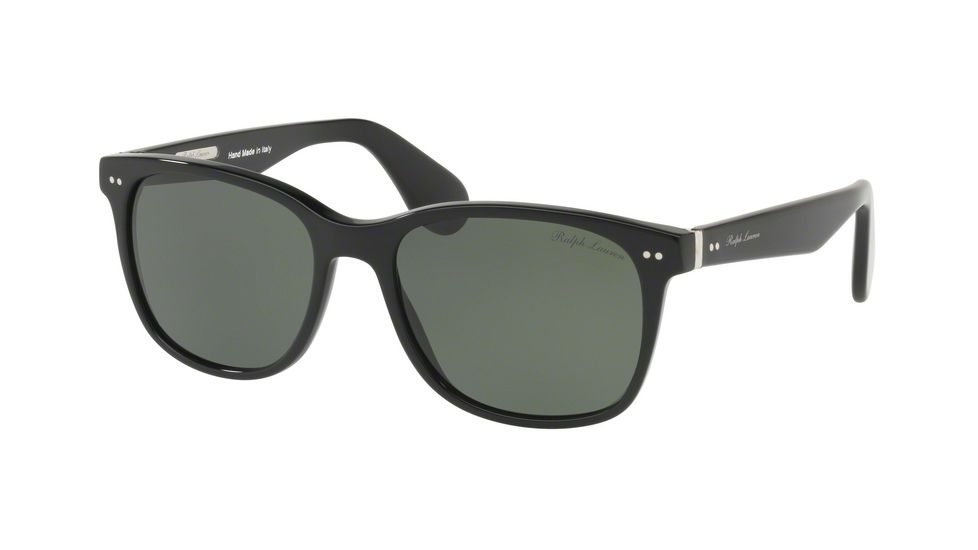 Ralph Lauren RL8162P Sunglasses 500152-56 - Black Frame, Dark Green Lenses