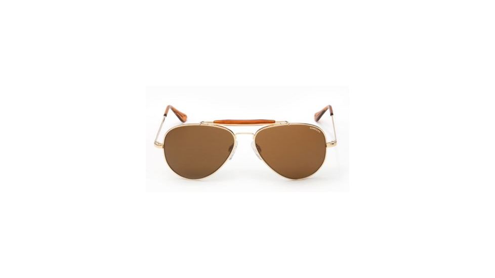 Randolph Sportsman Single Vision Prescription Sunglasses, 23K Gold Frame, SP11412SV