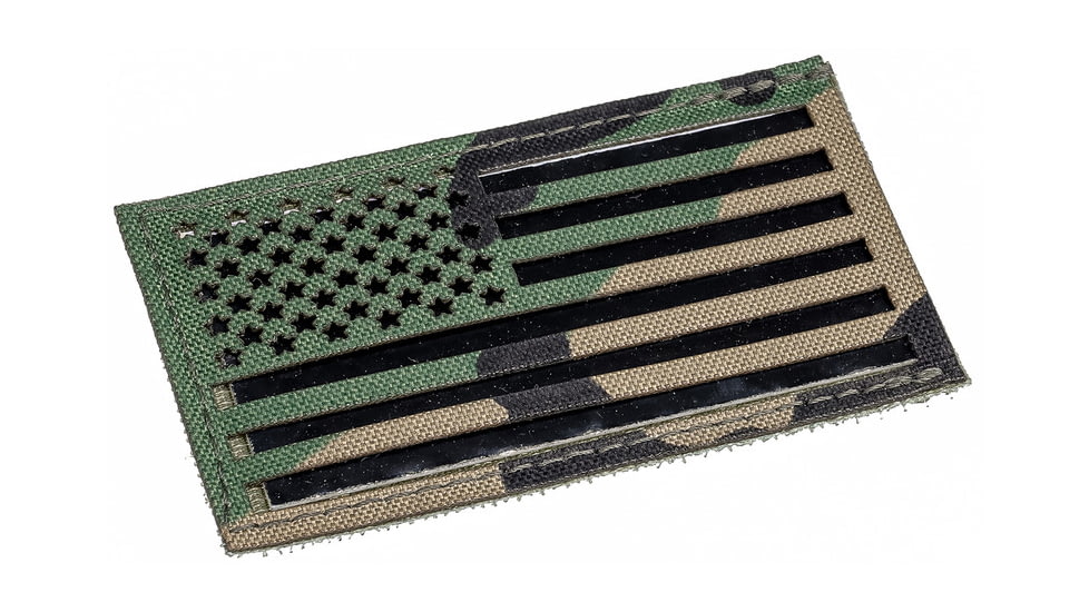 Raptor Tactical Laser-Cut Reversible IR/Reflective Flag Patch, Woodland, RVF-M81