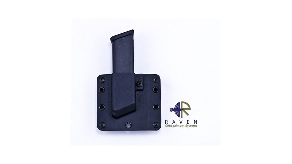 Raven Concealment Single Modular Pistol Mag Carrier - DS451 SMC LS BK STD STD-1.50 HK45, M&amp;P 45, HK USP 9mm/.40cal SGL Mag Carrier LSC Black Standard Cut 1.50 in Standard OWB Left Side