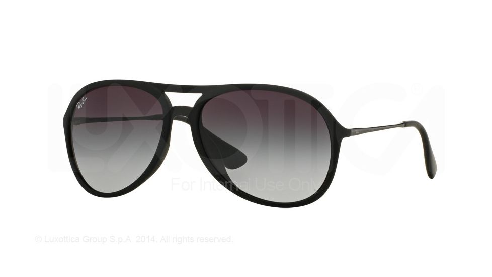 Ray-Ban ALEX F RB4201F Sunglasses 622/8G-59 - Rubber Black Frame, Grey Gradient Dark Grey Lenses