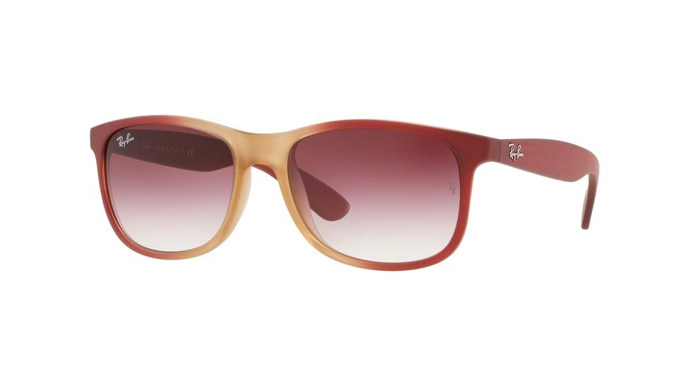 Ray-Ban ANDY RB4202 Bifocal Prescription Sunglasses, 55mm, Grad Bord On Rubber Lt Pink Tr, RB4202-63698H-55-BI