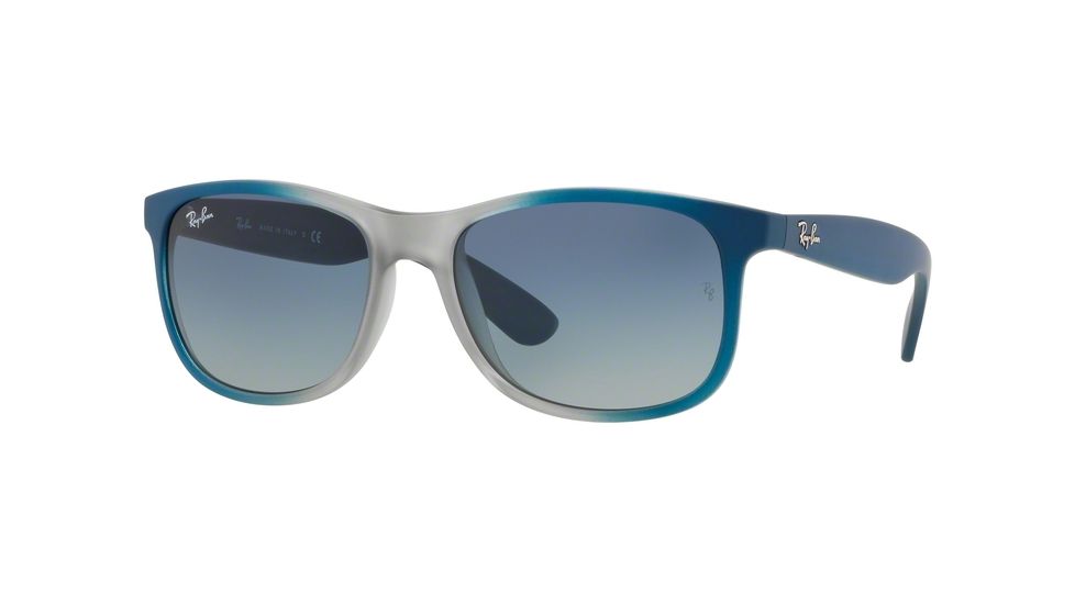 Ray-Ban ANDY RB4202 Bifocal Prescription Sunglasses, 55mm, Grad Blue/rubber Light Grey Tr, RB4202-63704L-55-BI