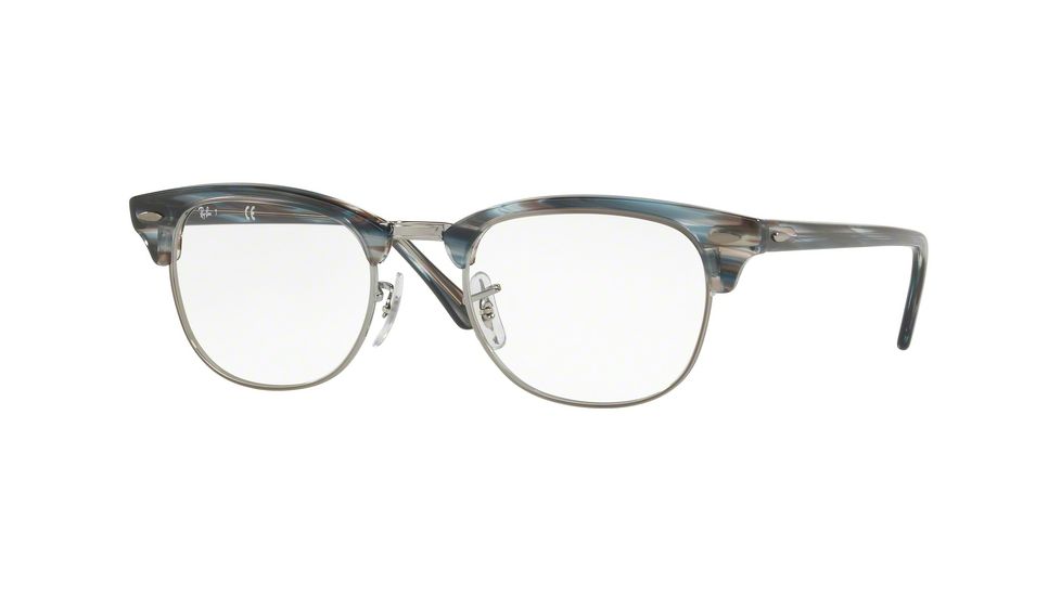 Ray-Ban Clubmaster Eyeglasses RX5154 with Rx Prescription Lenses 5750-49 - Blue/grey Stripped Frame