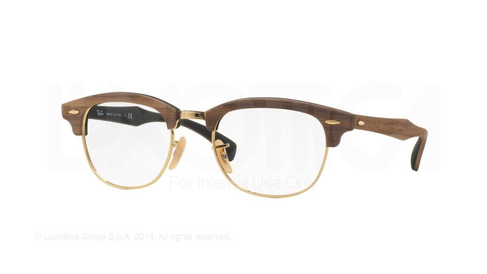 Ray-Ban CLUBMASTER RX5154M Eyeglass Frames 5561-51 - Walnut Rubber Green Frame