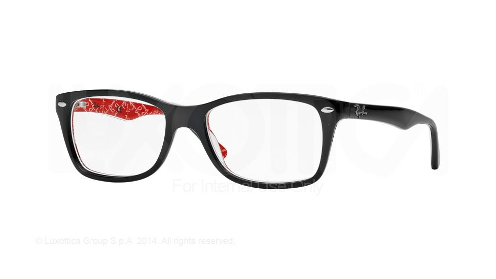 Ray-Ban Eyeglasses RX5228 with Rx Prescription Lenses 2479-50 - Top Black On Texture Red Frame