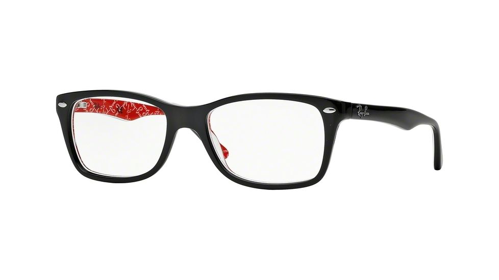 Ray-Ban Eyeglasses, 55mm, Top Black On Texture Red, RX5228-2479-55-SV