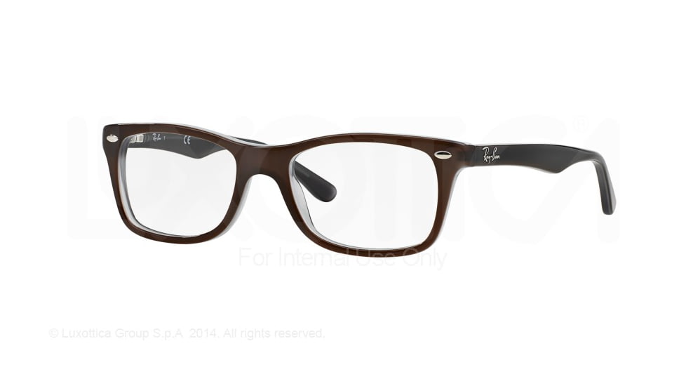 Ray-Ban Eyeglasses RX5228 with Rx Prescription Lenses 5076-50 - Top Brown On Opal Azure Frame
