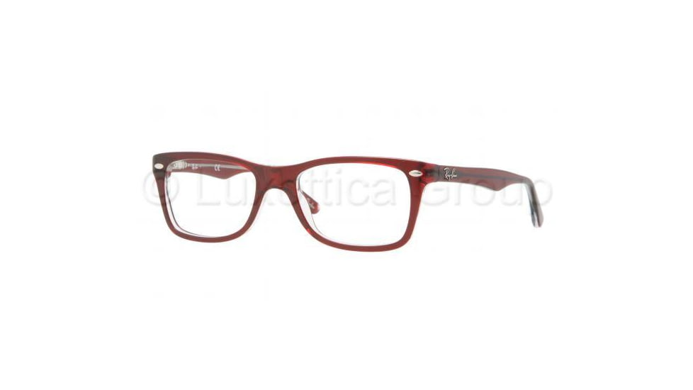 Ray-Ban Eyeglasses RX5228 with Rx Prescription Lenses 5112-5317 - Top Bordeaux / Transparent Red Frame, Demo Lens Lenses