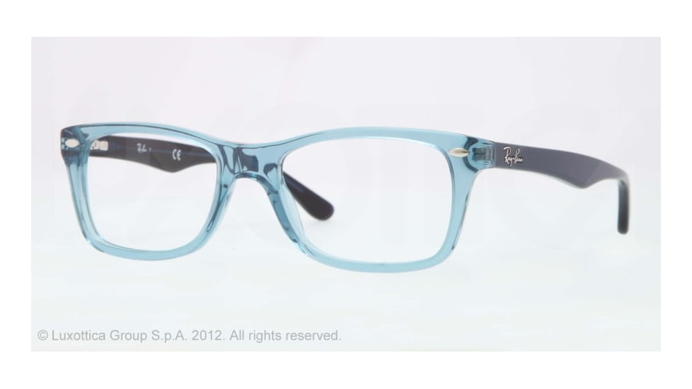 Ray-Ban Eyeglasses RX5228 with Rx Prescription Lenses 5235-50 - Trasparent Blue Frame, Demo Lens Lenses