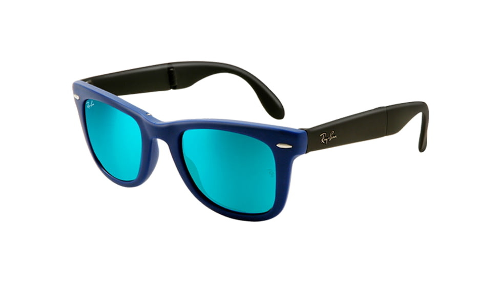 Ray-Ban Folding Wayfarer Prescription Sunglasses RB4105 RB4105-602017-5022 - Lens Diameter 50 mm, Frame Color Matte Blue