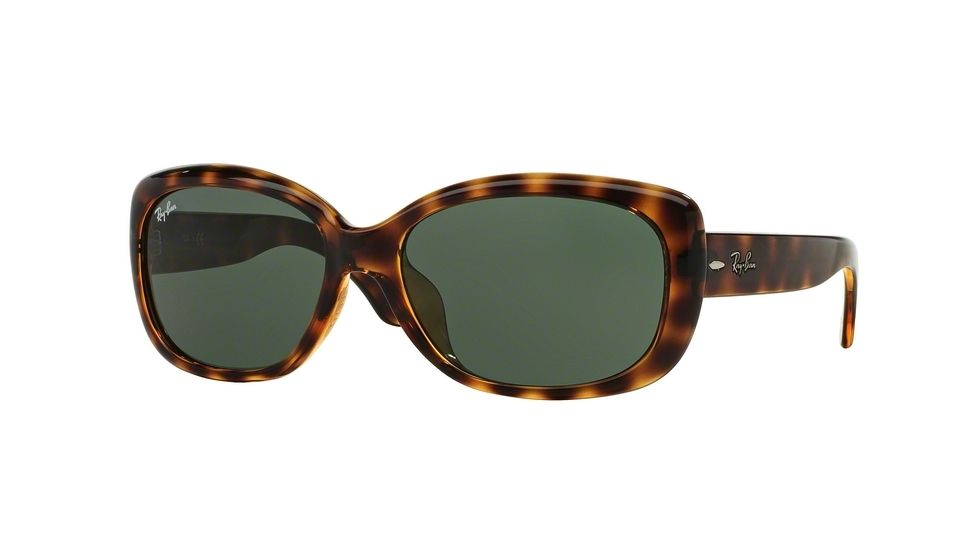 Ray-Ban JACKIE OHH RB4101F Sunglasses 710/71-58 - Light Havana Frame, Green Lenses