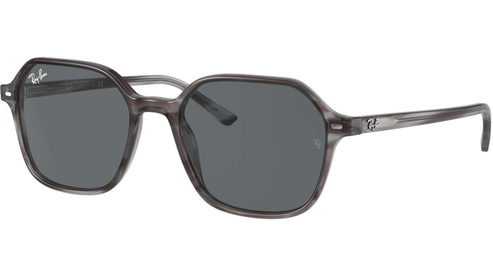 Ray-Ban John RB2194 Sunglasses, Striped Grey, 53, RB2194-1314B1-53