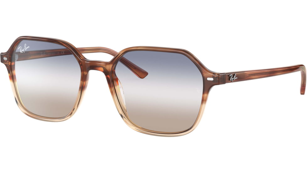 Ray-Ban John RB2194 Sunglasses, Gradient Light Brown Havana, 51, RB2194-1328GD-51