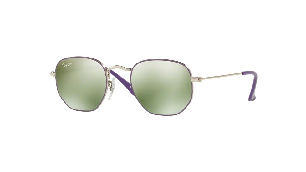 Ray-Ban JUNIOR HEXAGONAL RJ9541SN Bifocal Prescription Sunglasses RJ9541SN-262-30-44 - Lens Diameter 44 mm, Frame Color Silver/top Violet