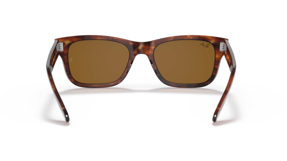Ray-Ban Mr Burbank RB2283 Sunglasses, Brown Lenses, Striped Havana, 55, RB2283-954-33-55