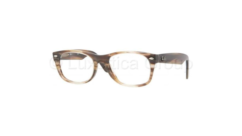 Ray-Ban New Wayfarer Eyeglasses RX5184 with Rx Prescription Lenses 5139-5018 - Striped Brown Frame