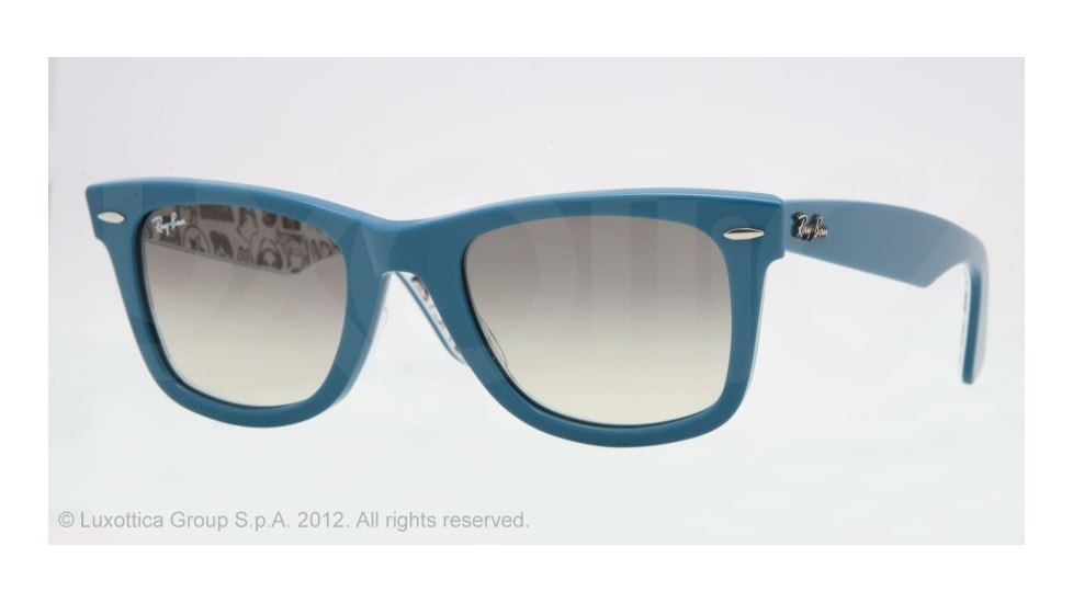 Ray-Ban Original Wayfarer Sunglasses, Comics Top Turquoise Crystal Gray Gradient 104432-5022