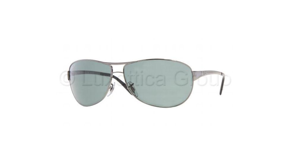 Ray-Ban Warrior Sunglasses RB3342 004/58-6000 - Gunmetal Frame, Crystal Green Lenses