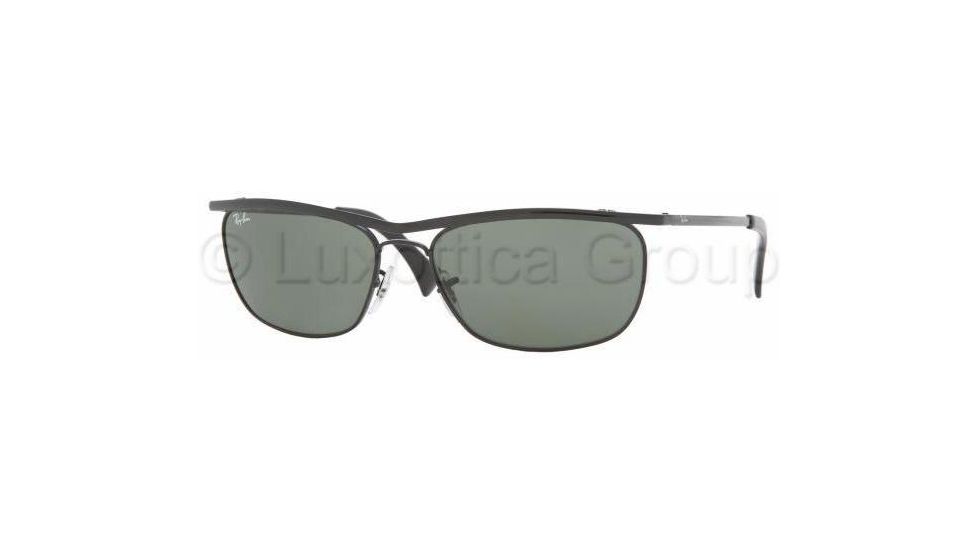 Ray-Ban Olympian II Deluxe Sunglasses RB3385 002-5900 - Black Frame, Crystal Green Lenses
