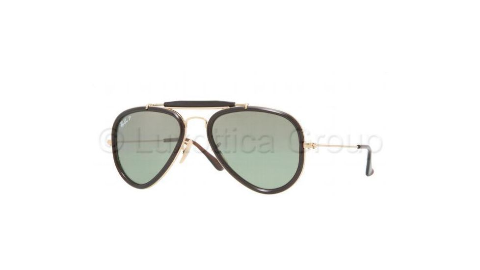 Ray-Ban RB 3428 Sunglasses Styles - Shiny Gold Frame / Polarized Crystal Pol. Green Silver Mir Lenses, 001-M4-5818