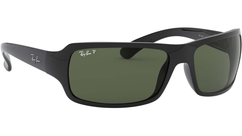 Ray-Ban RB 4075 Sunglasses, Black Frame / Crystal Green Polarized Lenses, 601-58-6116