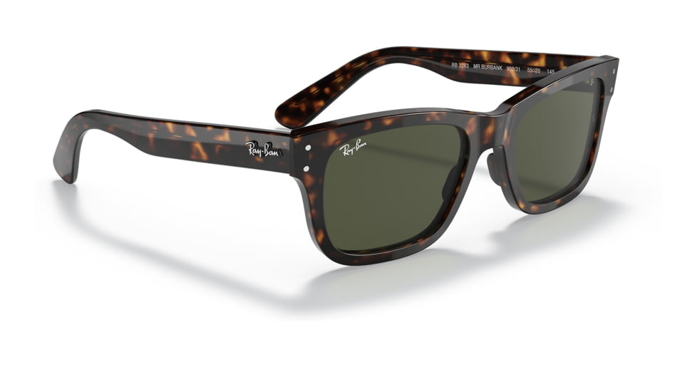 Ray-Ban RB2283 Mr Burbank Sunglasses - Men's, Havana Frame, Green Lens, 58, RB2283-902-31-58