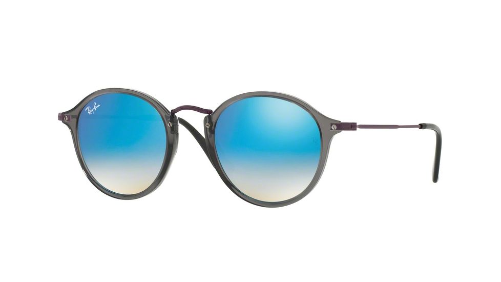 Ray-Ban RB2447N Sunglasses 62554O-49 - Trasparent Grey Frame, Blue Flash Gradient Lenses