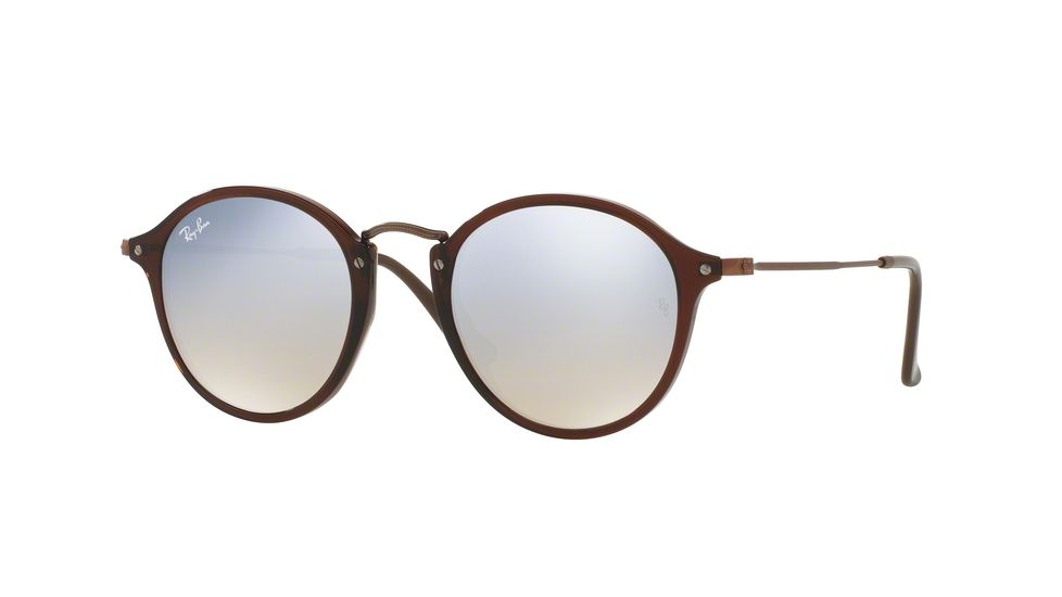 Ray-Ban RB2447NF Sunglasses 62569U-52 - Shiny Trasparent Brown Frame, Grey Flash Gradient Lenses