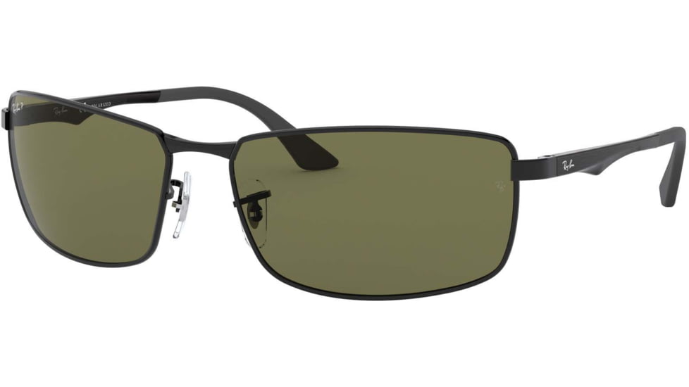Ray-Ban RB3498 Sunglasses 002/9A-6117 - Black Frame, Green Lenses