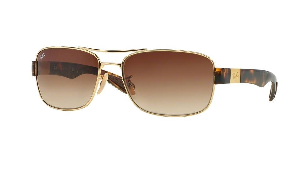 Ray-Ban RB3522 Sunglasses 001/13-61 - Arista Frame, Brown Gradient Lenses