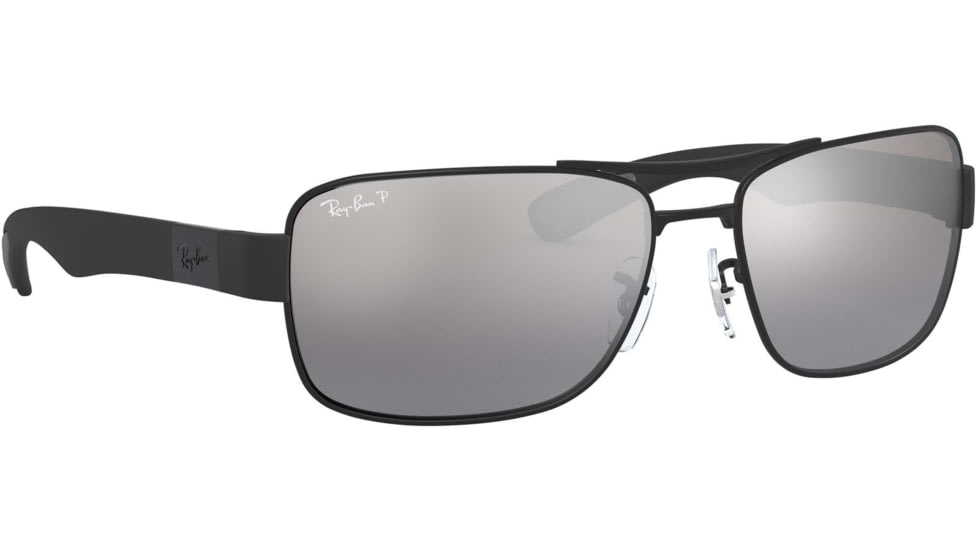 Ray-Ban RB3522 Sunglasses 006/82-61 - Matte Black Frame, Grey Mirror Silver Polar Lenses