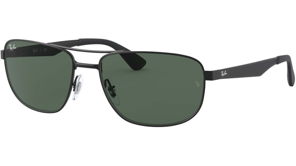 Ray-Ban RB3528 Sunglasses 006/71-61 - Matte Black Frame, Green Lenses
