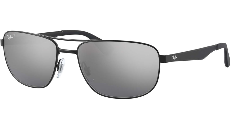 Ray-Ban RB3528 Sunglasses 006/82-61 - Matte Black Frame, Grey Mirror Silver Grad Polar Lenses