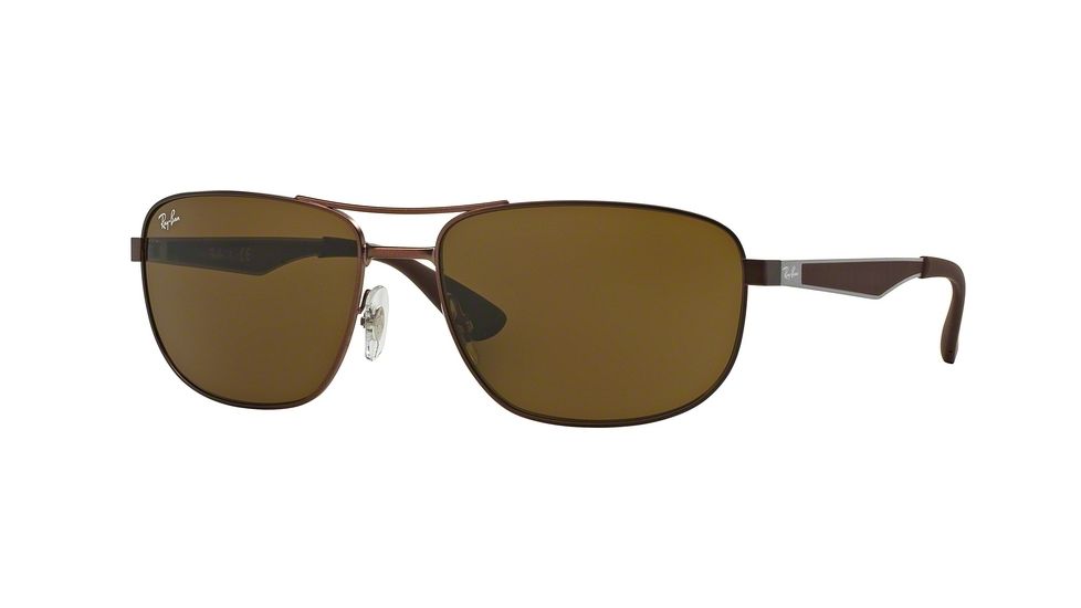 Ray-Ban RB3528 Sunglasses 012/73-58 - Matte Dark Brown Frame, Dark Brown Lenses