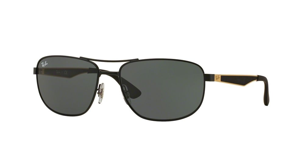 Ray-Ban RB3528 Sunglasses 191/71-61 - Matte Black Frame, Dark Green Lenses