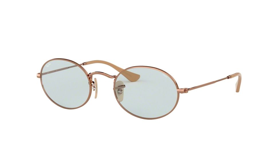 Ray-Ban RB3547N Sunglasses 91310Y-51 - Copper Frame, Evolve Light Blue Lenses