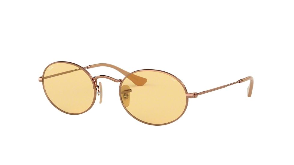 Ray-Ban RB3547N Sunglasses 91310Z-54 - Copper Frame, Evolve Light Yellow Lenses