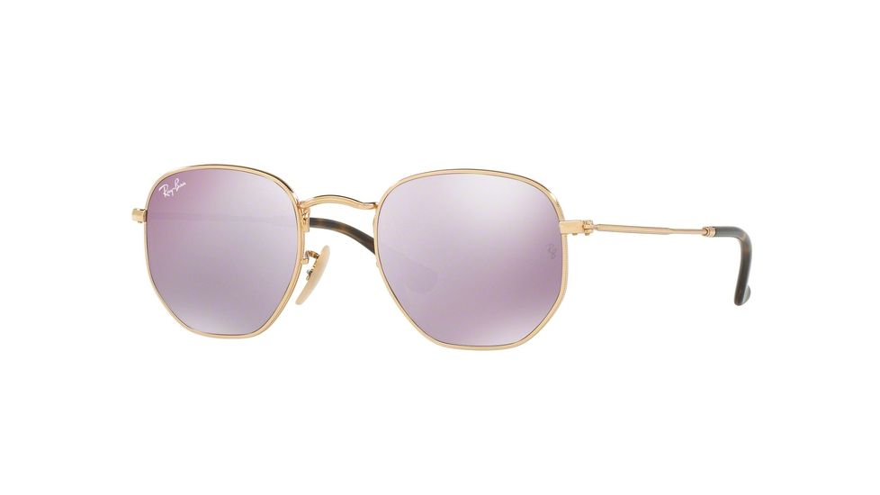 Ray-Ban RB3548NF Sunglasses 001/8O-54 - Gold Frame, Wisteria Flash Lenses