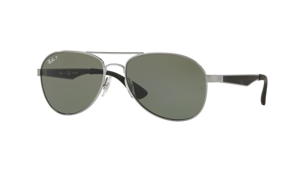 Ray-Ban RB3549 Single Vision Prescription Sunglasses, 58mm, Gunmetal, RB3549-004-9A-58-SV
