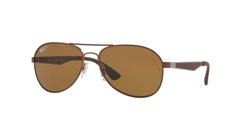 Ray-Ban RB3549 Single Vision Prescription Sunglasses RB3549-012-83-58 - Lens Diameter 58 mm, Frame Color Matte Brown
